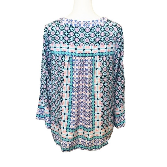 Southern Tide Blouse Womens Small Boho Top Tropical Blue Green Summer NWT Evelyn - Picture 7 of 11
